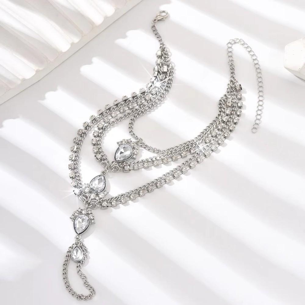 Multi Layer Copper Claw Chain Anklets Beach Banquet Party Jewelry Fashion Water Drop Foot Chain