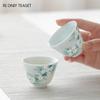 1 Pc Chinese Hand-painted Flowers Ceramic Teacup Handmade Tea Cup Coaster Porcelain Tea Bowl Teaware Personal Meditation Cup
