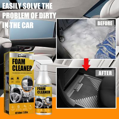 Car Interior Foam Cleaner Seat Ceiling Instrument Panel Water-free Wash-off Stain Removal Foam Cleaner