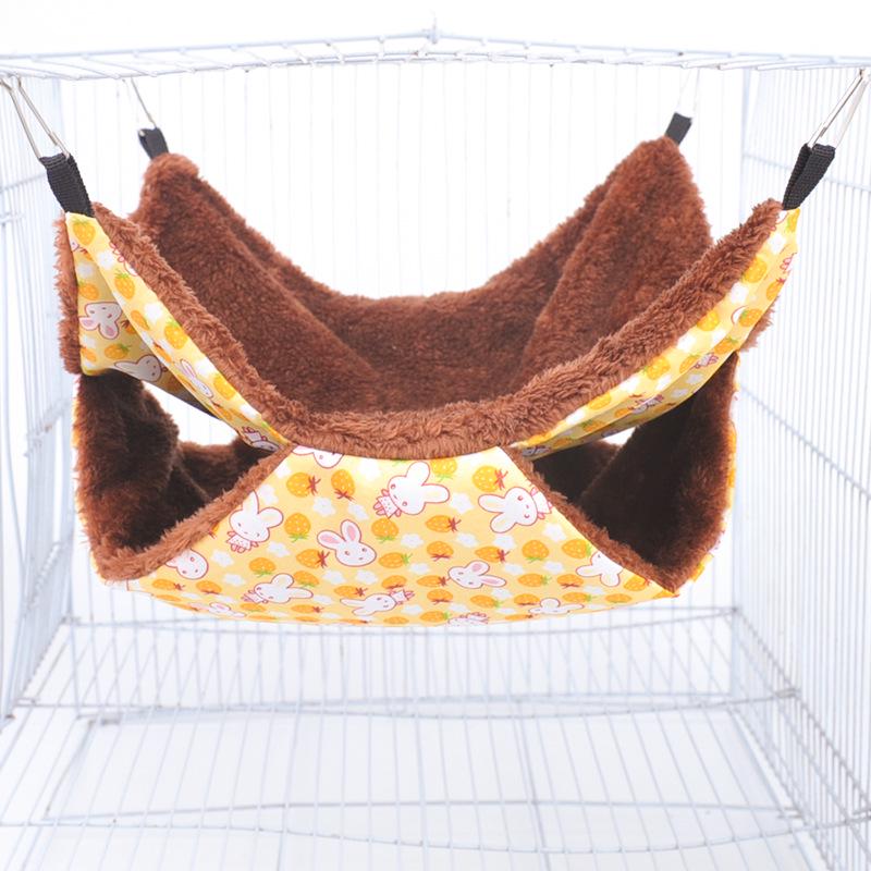 Double Layer Plush Hammock for Small Pets: Hamsters, Squirrels & Sugar Gliders