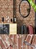 Self Sticking Pvc Retro Nostalgic Imitation Brick Texture Brown Red Brick Self-Adhesive Wallpaper For Home Decoration Vinyl Film Quality
