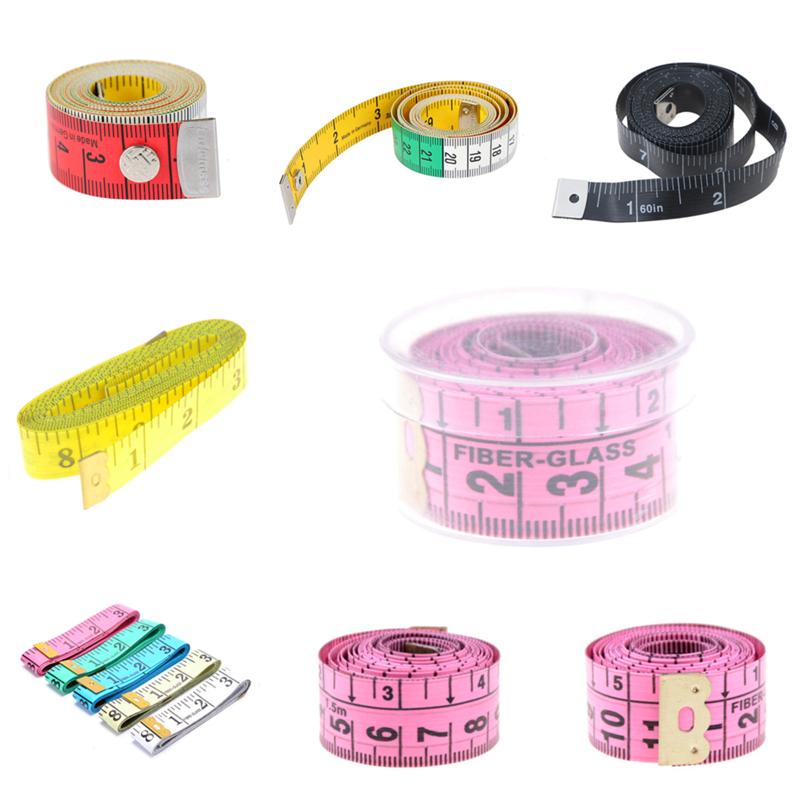 1PC 60in 150cm Body Measuring Ruler Sewing Tailor Tape Measure Mini Soft Flat Ruler Centimeter Meter Sewing Measuring Tape