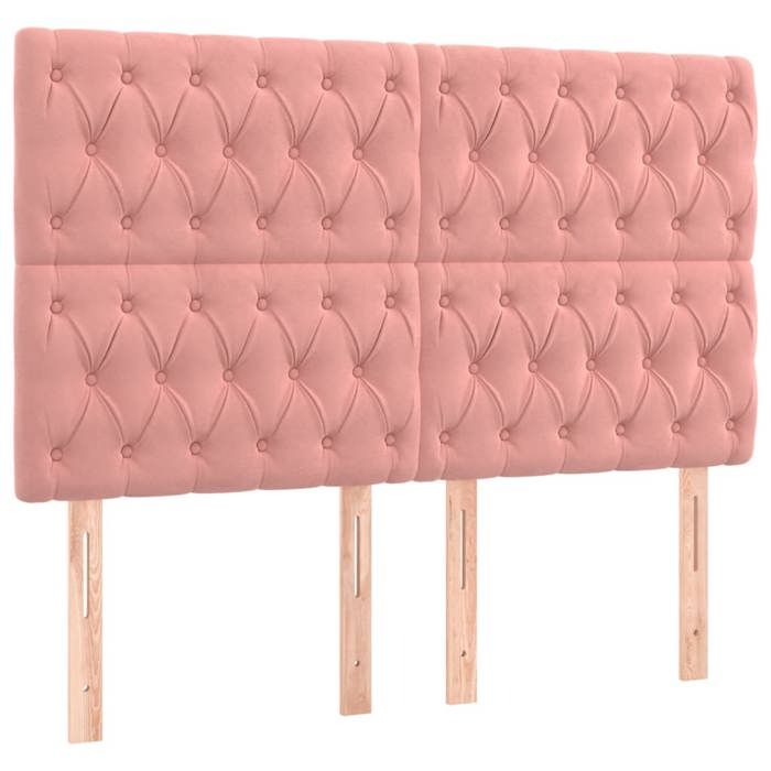 Maison Exclusive - Tête de lit Rose 160x7x118/128 cm Velours