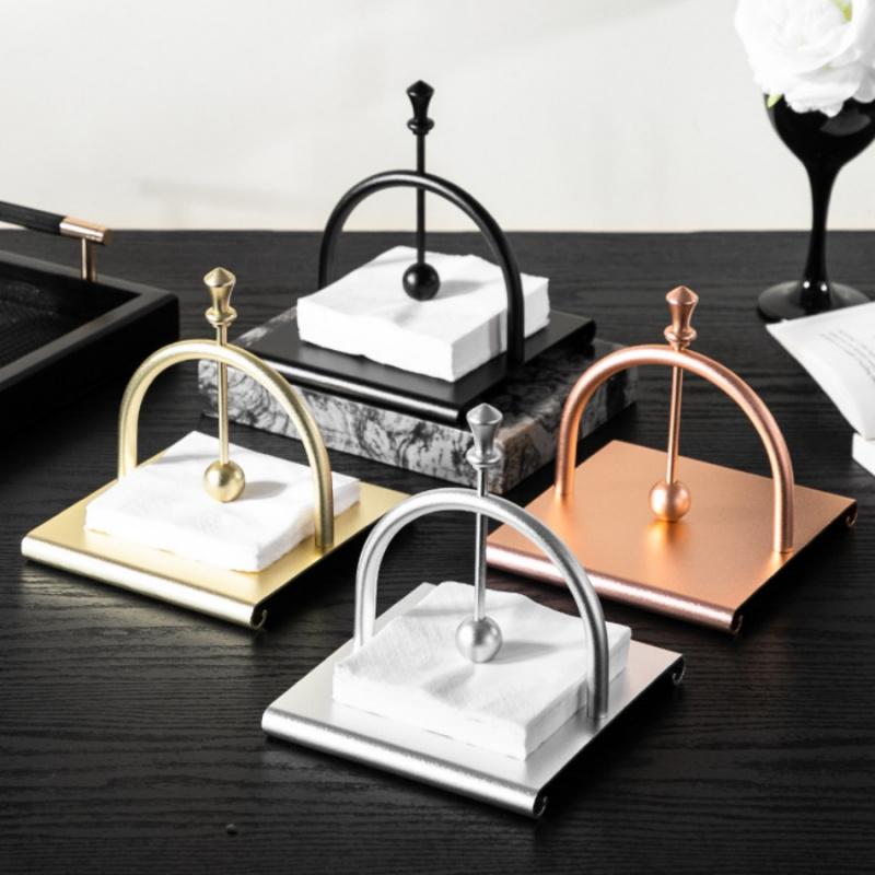 1pc Square Tissue Holder Gold Arch Bridge Napkin Dispenser Holder Hotel Restaurant Table Decoration Napkin Holder European