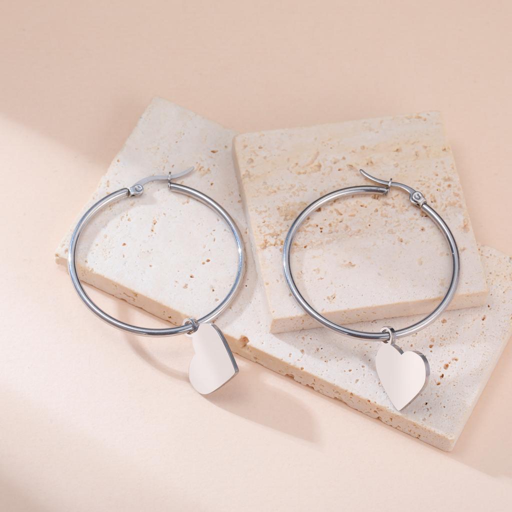 Teamer Trendige Große Creolen Stern Sonne Herz Blume Ahornblatt Edelstahl Ohrringe für Damen Mädchen Street Office Schmuck
