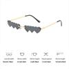 1pc Lunettes de soleil en forme de cœur Lunettes de soleil élégantes vintage Lunettes de soleil en métal Lunettes de soleil tendance de marque Designer Ocean Metal Lunettes sans monture