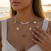 Bohemian Starfish Shell Pendant Necklace For Women Trendy Summer Beach Pearl Chain OT Buckle Choker Travel Party Jewelry