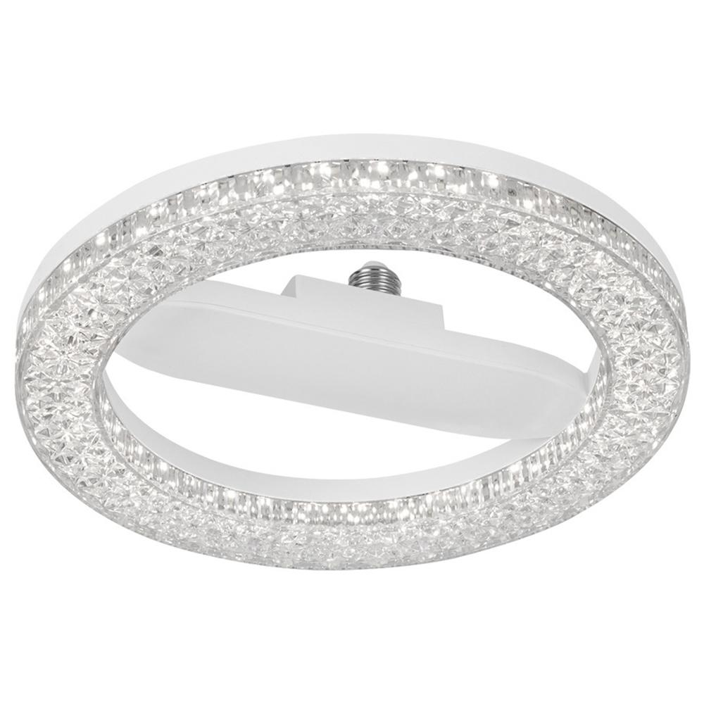 

E27 24W Round LED Crystal Light Energy Saving Bright Indoor Lamp,White Light 23cm A