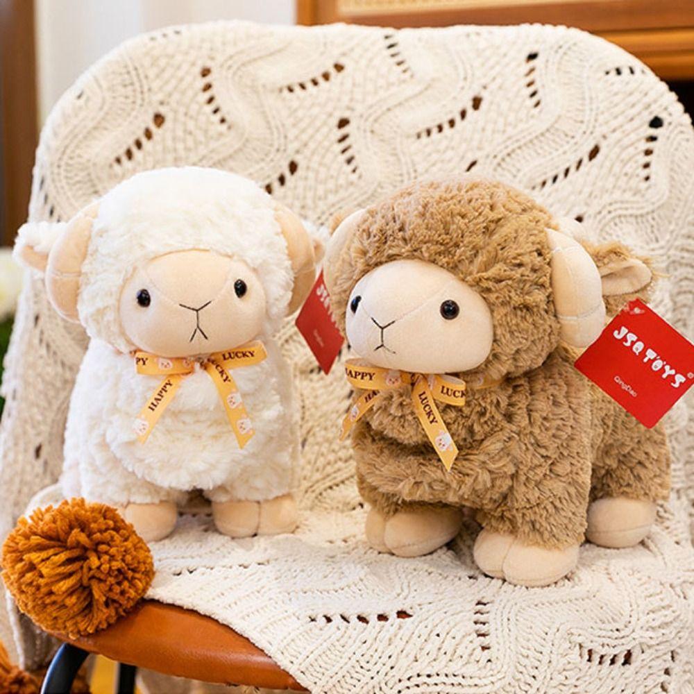 Fluffy Sheep Plush Toys PP Cotton Baby Goat Keychain Standing Goat Plush Doll  Easter Gifts