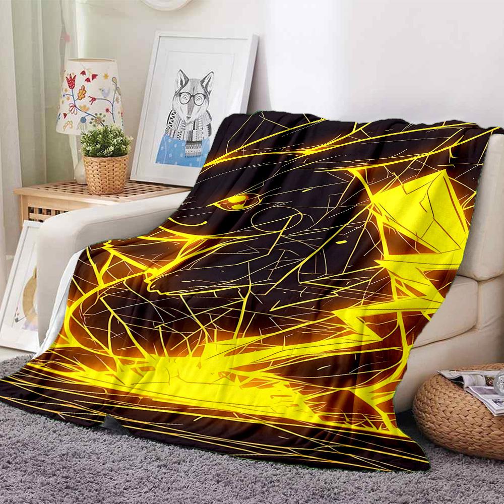 1pc Electric Flannel Throw Blanket HD Printed Lightweight Soft Warm All Season Blanket for Sofa, Bed, Travel, Camping Machine Washable