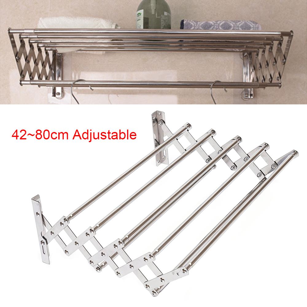 Folding Clothes Rack, Bathroom Towel Rack Bracket, Bathroom Toilet Stainless Steel 42-80 Cm
