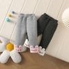 Kleinkind Mädchen Fleecegefütterte Thermo-Hose Bären-Print Verdickte Winter Baumwollhose