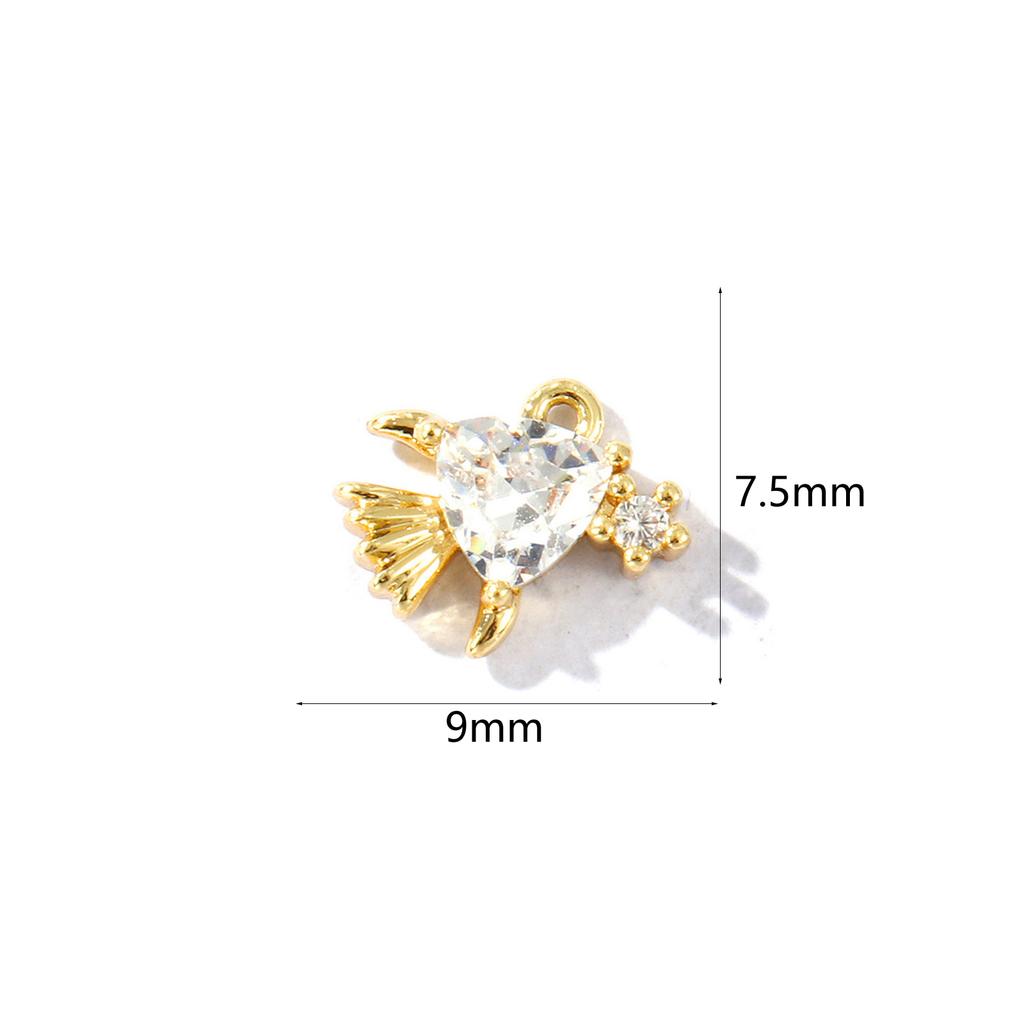 2 Pcs Ocean Jewelry Charms Goldfish Whale Lobster Clear Cubic Zirconia Brass Pendants For Diy Necklace Bracelet Making Findings