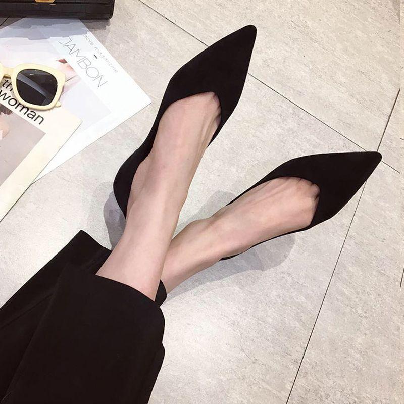2025 Spring and Autumn New Korean Edition Red Single Shoes Women's Pointed Head Shallow Mouth Gentle Flat Bottom Versatile Flat Heel Work Shoes Women