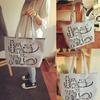 Women's Bag Cute Cats Canvas One Shoulder Casual Handbag Student Book Bags Large Capacity Shopping Korean Version New Fashion