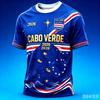 2026 Squadra di Calcio di Capo Verde Maglia Uomo Manica Corta T-shirt Stampata 3D Maglia Sportiva Modello Completo Top Donna Harajuku