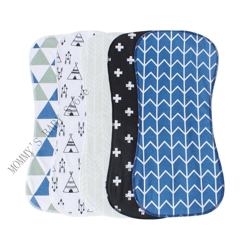 H3CD 3 Layer Cotton Burp Cloth And Shoulder Pad For Newborns Absorbent Nursing Cloth With Patterns Easy To Carry синий