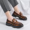 Men Shoe Mens Slip On Dress Shoes Thick Bottom Loafers Men's Breathable All-match Flats Man Casual Patent Leather Driving Shoes