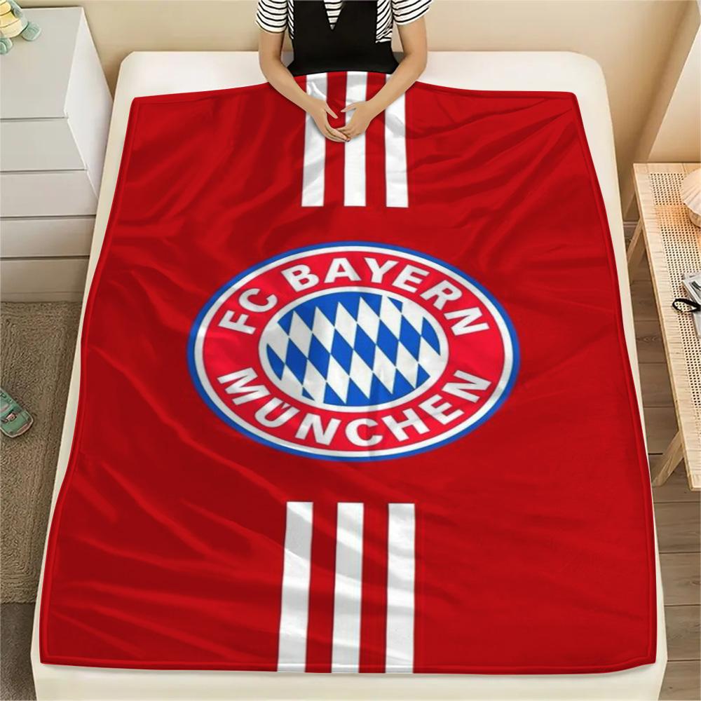 1Pc FC Bayern München Print Flannel Blanket High Quality Warm Comfortable Cover for All Seasons Perfect for Gifts Home Decor
