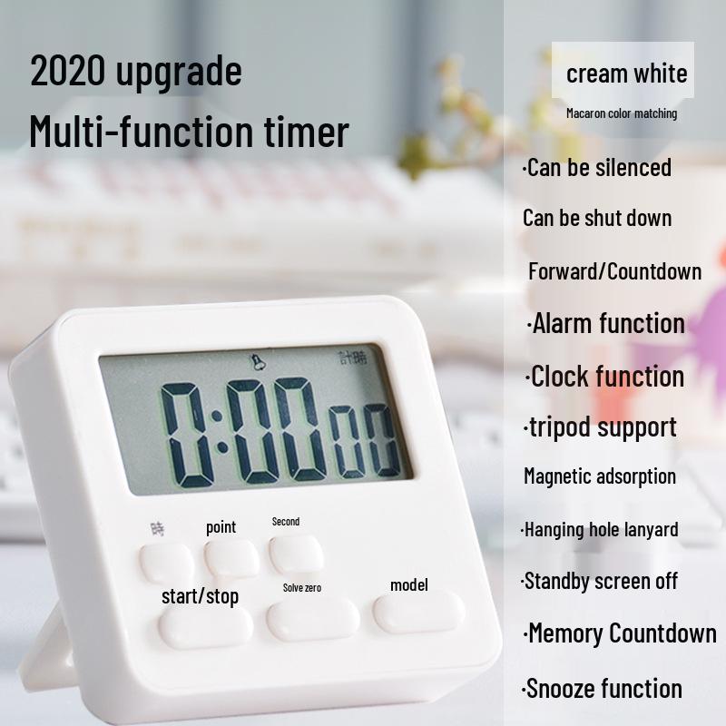 Customizable Kitchen Timer and Alarm Clock with Labeling Option for Students and Silent Mode