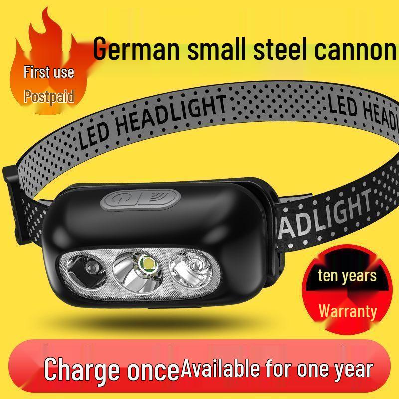 Ultra-Light Rechargeable Headlamp with Sensor for Night Fishing - Bright, Portable, Free Shipping