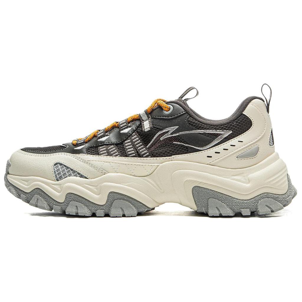 Li Ning Shan Xing Slip Resistant Abrasion Resistant Support Low Top Casual Shoes Men's Beige Gray AGCV247-2