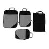 Compression Packing Bags Waterproof Portable Luggage Suitcase Organizer Pouch for Clothing Underwear Shoes 4pcs Black