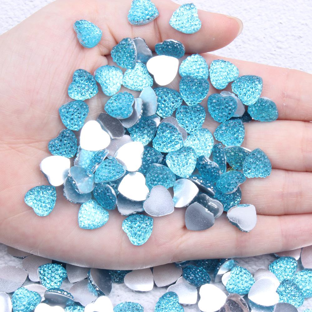 Multi-Color Shiny Peach Heart Resin Rhinestones - 8mm, 10mm, 12mm DIY Decor