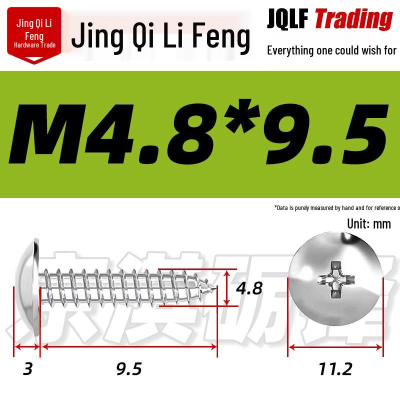 Flat Head Phillips Stainless Steel Self-Tapping Screw M3-M5 for Furniture and Wood.