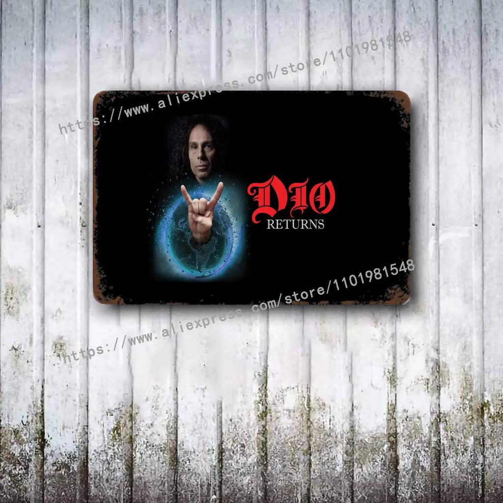 Dio Bands Metal Decor Poster Vintage Tin Sign Metal Sign Decorative Plaque for Pub Bar Man Cave Club Wall Decoration