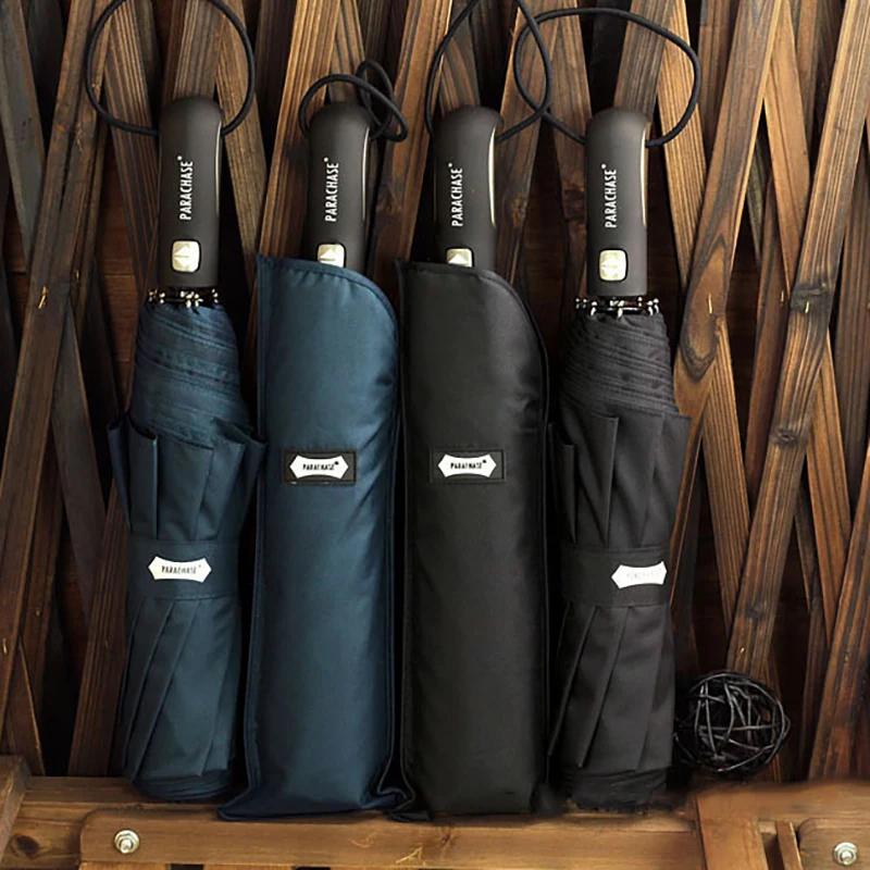 Автоматический мужской зонт от дождя большого размера 122 см ветрозащитный большой зонт — фото 3