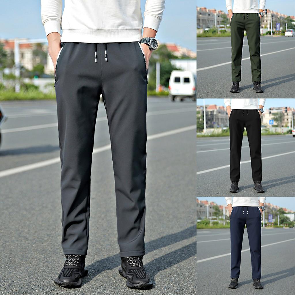 

Новые мужские модные осенне-зимние однотонные термобрюки с завязками, длинные брюки