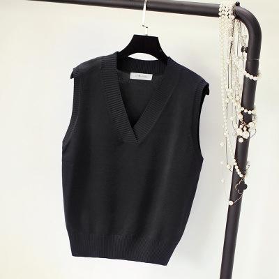 Herbst und Winter große Größe Strickweste Damen locker Pullover V-Ausschnitt Pulloverweste Weste dicke mm dünn und dünn locker