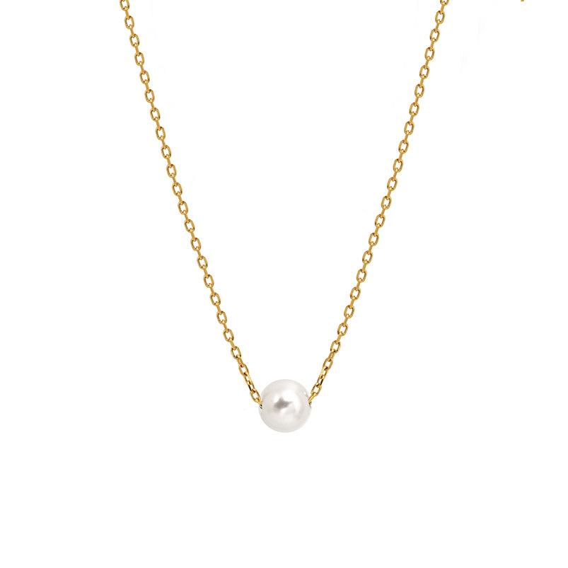 Stainless Steel Necklace Wind 316 Material Shell Pearl Pendant Fashionable Simple Fine Collarbone Chain Jewelry