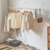 IBUYKE Wooden Hanger 80cm Pipe Clothes Easy 30kg Weight Multipurpose Hanging Stylish White with Wood Finish Rack, Wide, Antique-Style Rack,