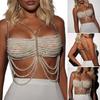 Fashion Bikini Chains Beach Body Chains Bra Beaded Chest Chain Body Accessories Jewelry for Raves Party Beach Clubwear