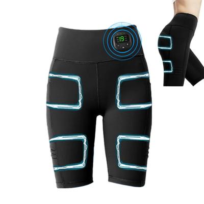 Calças de massagem com estimulação muscular EMS, shorts modeladores de pernas, emagrecimento inteligente e calças de ioga para emagrecimento de pernas, carregamento USB