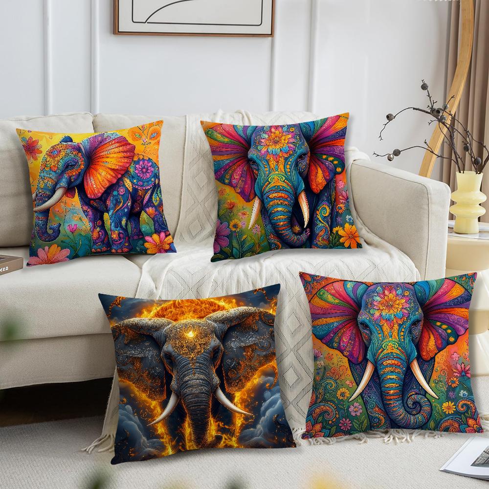 Elephant Cushion Cover For Pillow Printing Sofa Decoration Home Car Room Coffee Shop Office Nordic Simplicity