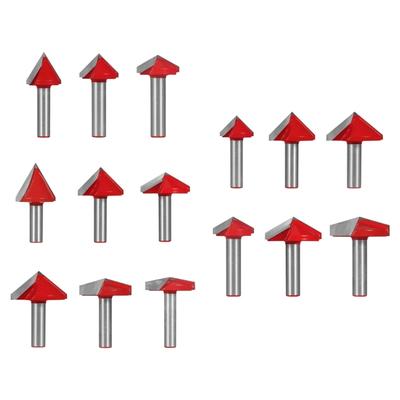 Professionelles Legierungs-Holzbearbeitungs-3D-Schnitz-Gravur-Fräser-Bit-Set Mit V-Nuten-Und Flachdesign Für Fräsmaschinen