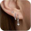 Gold-Plated Brass Hoop Earrings Fashion Set - European & American Design