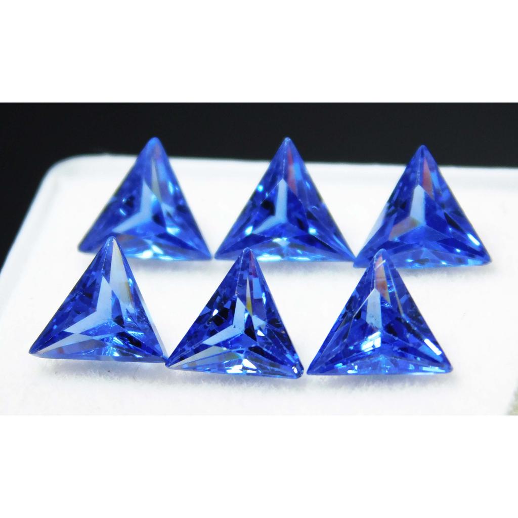 CERTIFIED 3-5 Ct Natural Blue Sapphire Trillion Cut Lot 6 PCS Loose Gemstone MULTTIQ115