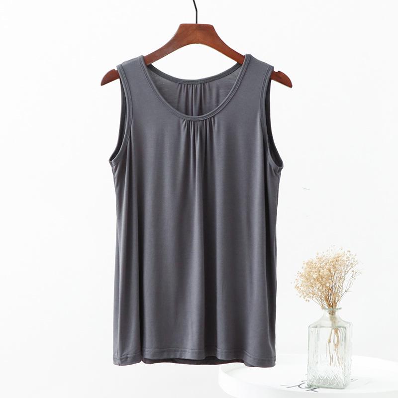 

Жіноча модальна майка без рукавів великого розміру - Літній слім-базовий шар 6XL сірий колір/деревне вугілля