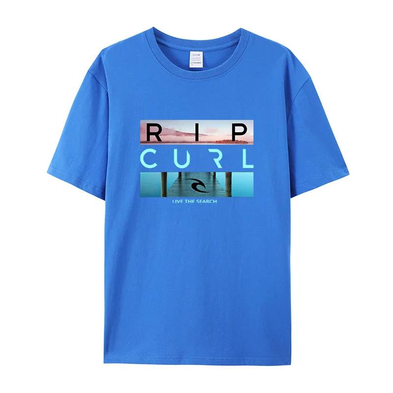 Selling Rip Live the Search Beauty Curl Logo Men's T-Shirt Summer Amazing Quality 100% Cotton White Top Tees Male New T-Shirt