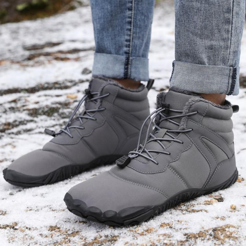Winter Hiking Shoes Anti-slip Outdoor Warm Sneakers Unisex Cotton Shoes Plush Ankle Boots Elastic Climbing Sports Shoes