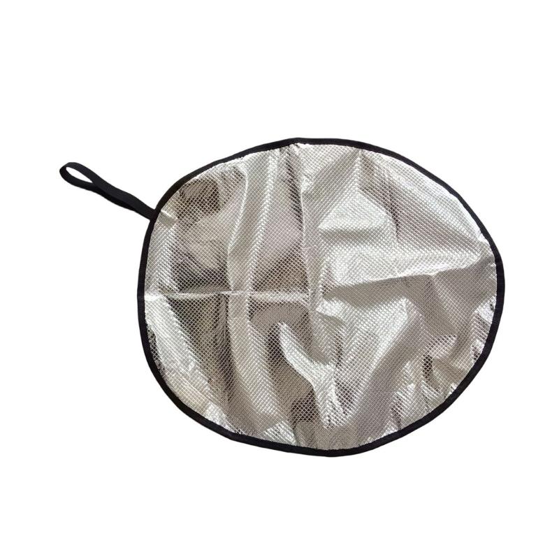 Steering Wheel Sun Shade Cover, Steering Wheel Sun Block AntiHeat Aluminum Foil Foldable Cover, 18.5''x16''