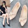 Pointed Flat-bottomed Bow Single Shoes Female 2025 New Summer Shallow Mouth Fairy Wind Soft-soled Flat-heeled Doudou Shoes Female