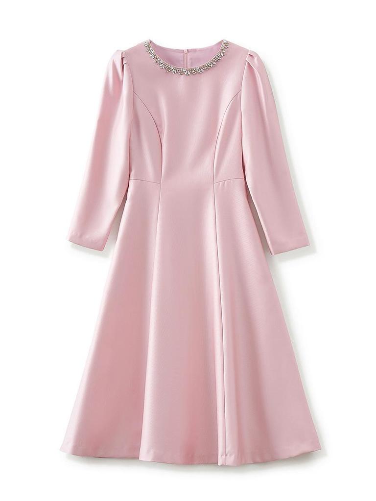 Elegant A-Line Evening Dress with Nail Beading and High-End Luster for Women