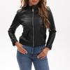 Casual Leather Jacket for Women, Stylish European-American Style, Suitable for Spring and Autumn.