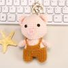 Backpack Charm Knitted Animal Keychain Handwoven Crochet Doll Key Ring Animal Pendant  Friend Gifts