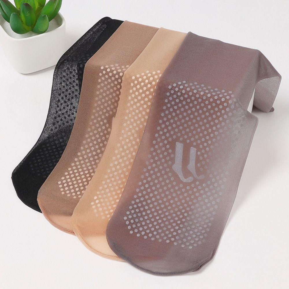 5Pairs Nylon Non-slip Crystal Silk Socks Ultra-thin Women Invisible Socks Casual Summer
